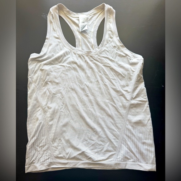 Athleta Tank Top Grey & White stripped Size L - Picture 3 of 6